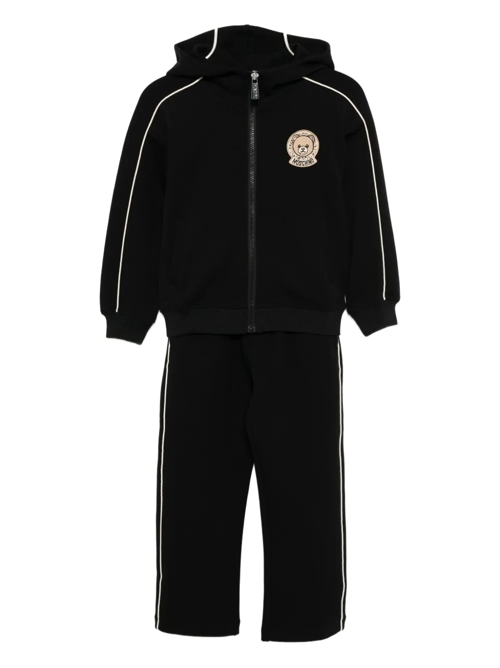 Moschino Kids Tuta sportiva con applicazione - Nero