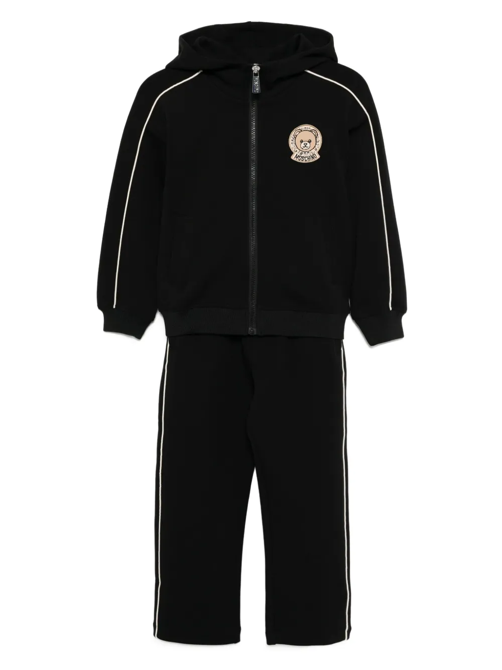 Moschino Kids Tuta sportiva con applicazione - Nero