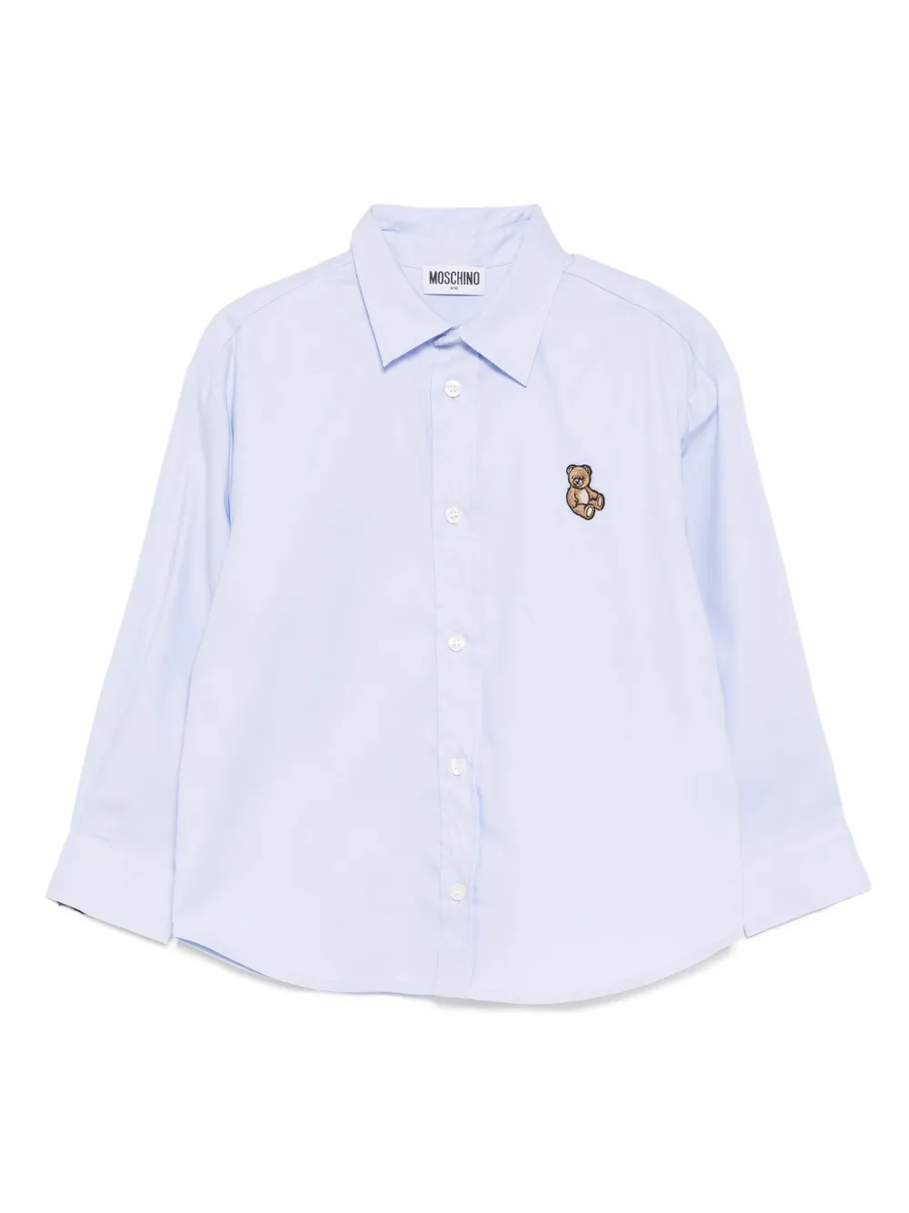 Moschino Kids T-shirt met logopatch Blauw