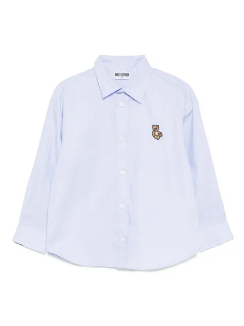 Moschino Kids logo-appliqué cotton shirt