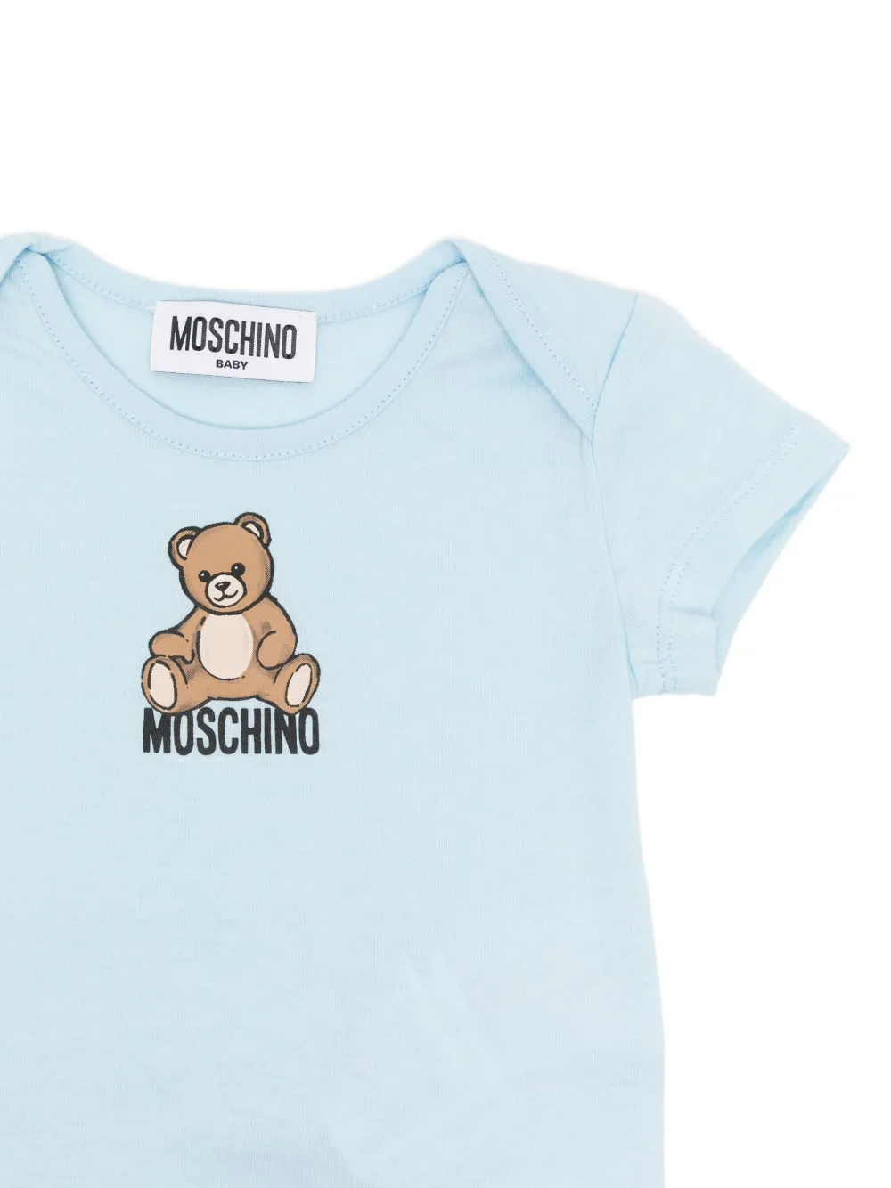 Moschino Kids Twee rompers met teddyprint - Blauw