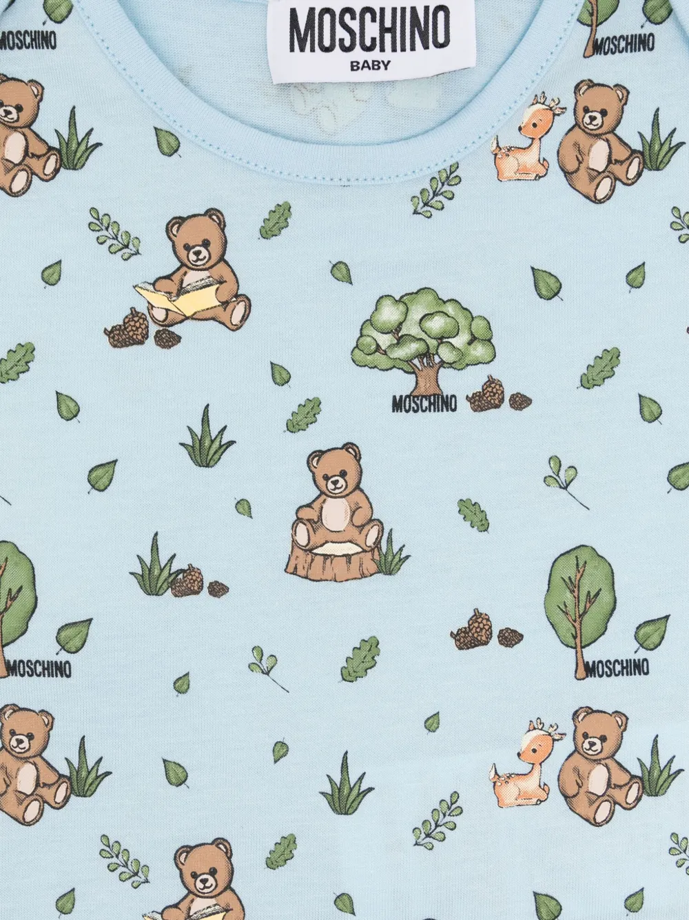 Moschino Kids Twee rompers met teddyprint Blauw