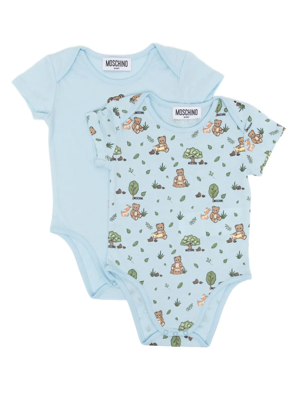 Moschino Kids teddy-print bodies (set of two) | Blue | Image 1