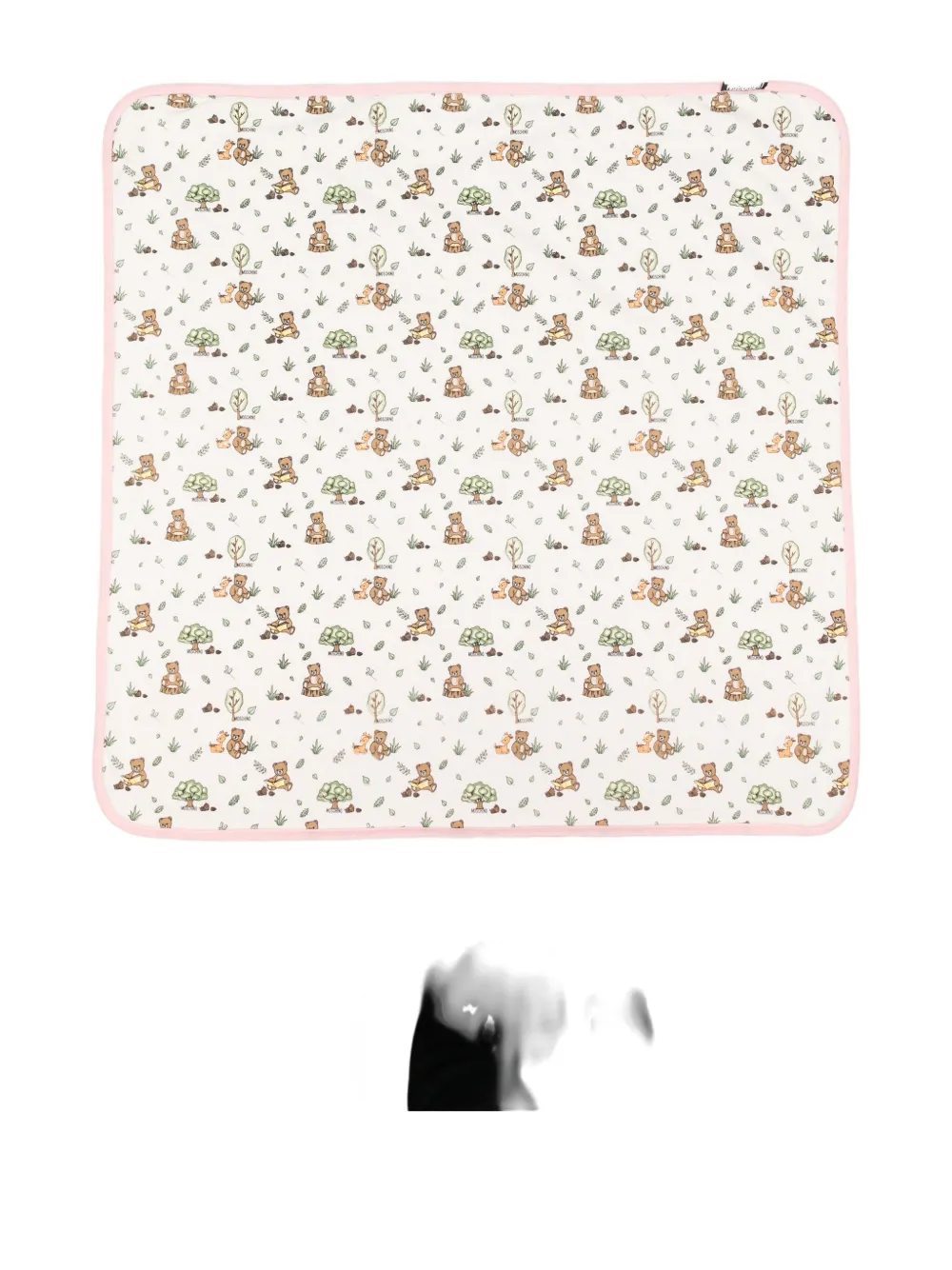 Moschino Teddy-print Blanket In Neutral