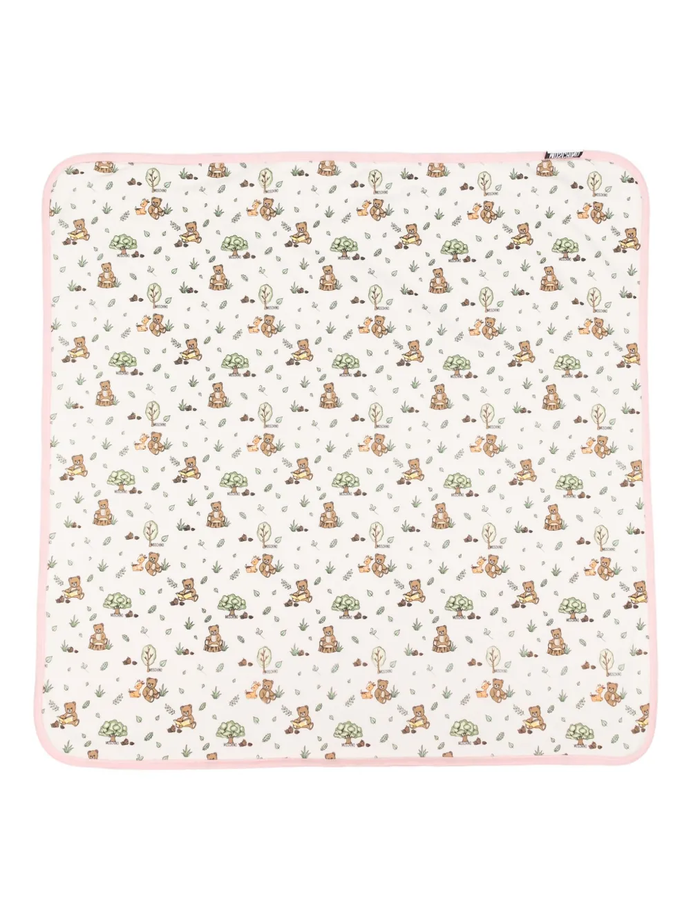 Moschino Kids teddy-print blanket - Toni neutri