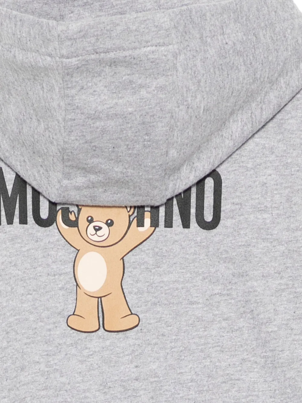 Moschino Kids Hoodie met logoprint Grijs