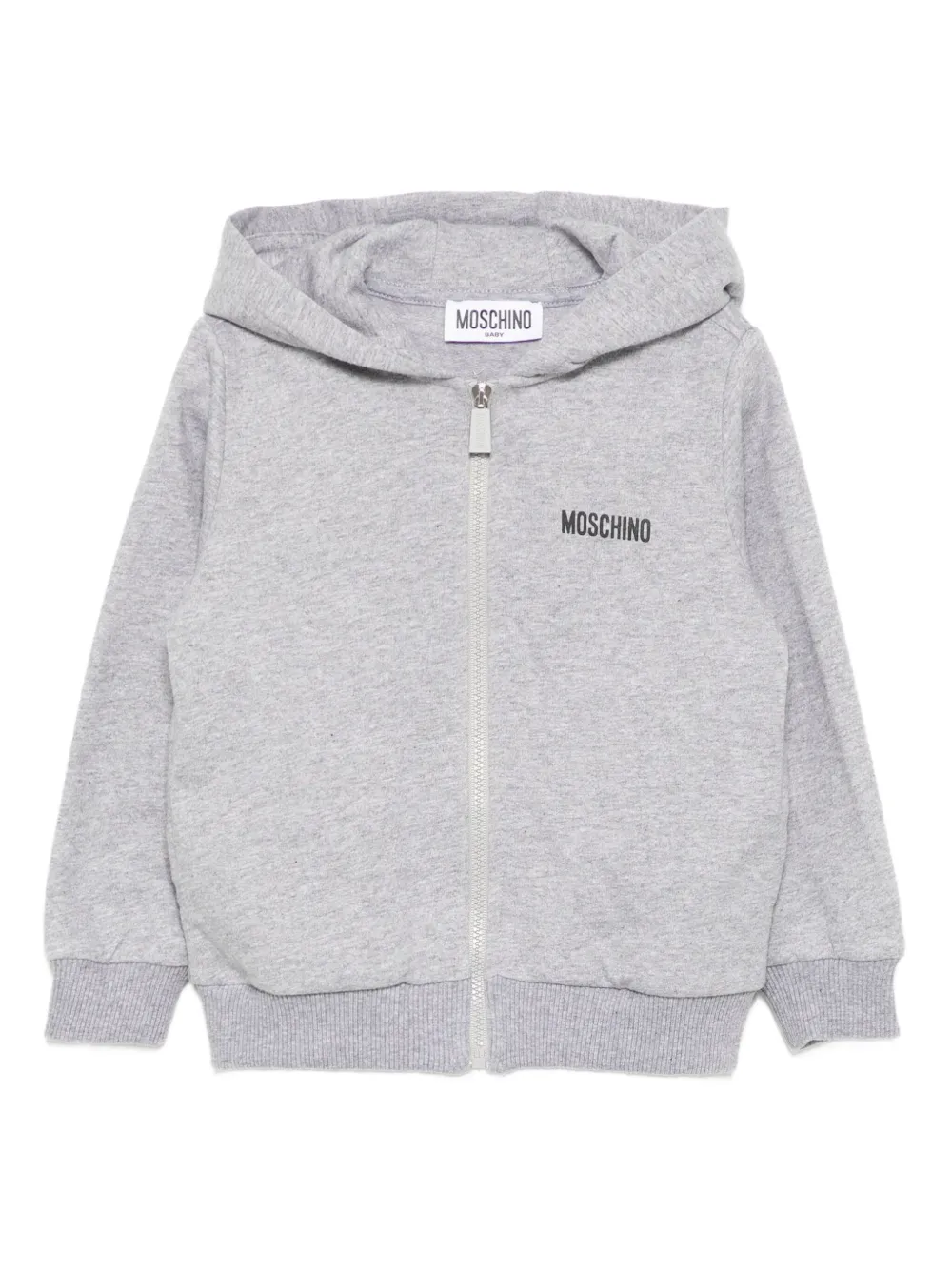 Moschino Kids logo-printed hoodie - Grigio
