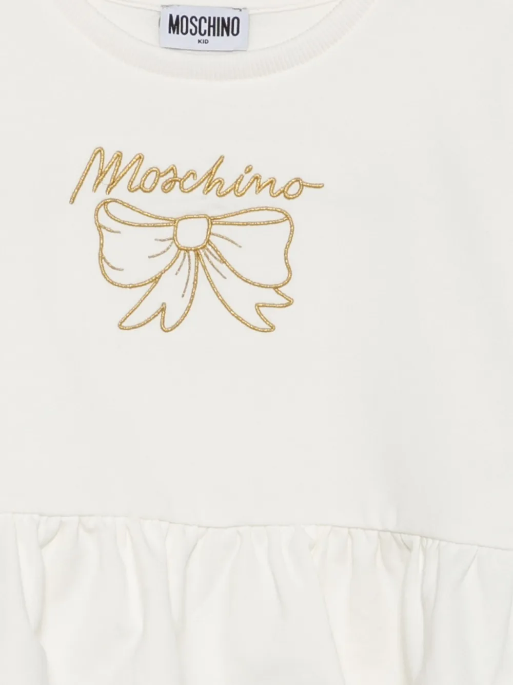  Moschino Kids Embroidered-logo Blouse - White 