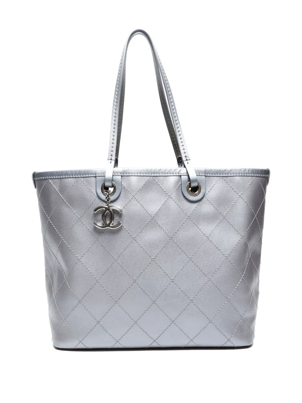 CHANEL Pre-Owned 2014 Fever quilted leather tote bag - シルバートーン CHANEL Pre-Owned 2014 Fever quilted leather tote bag - シルバートーン