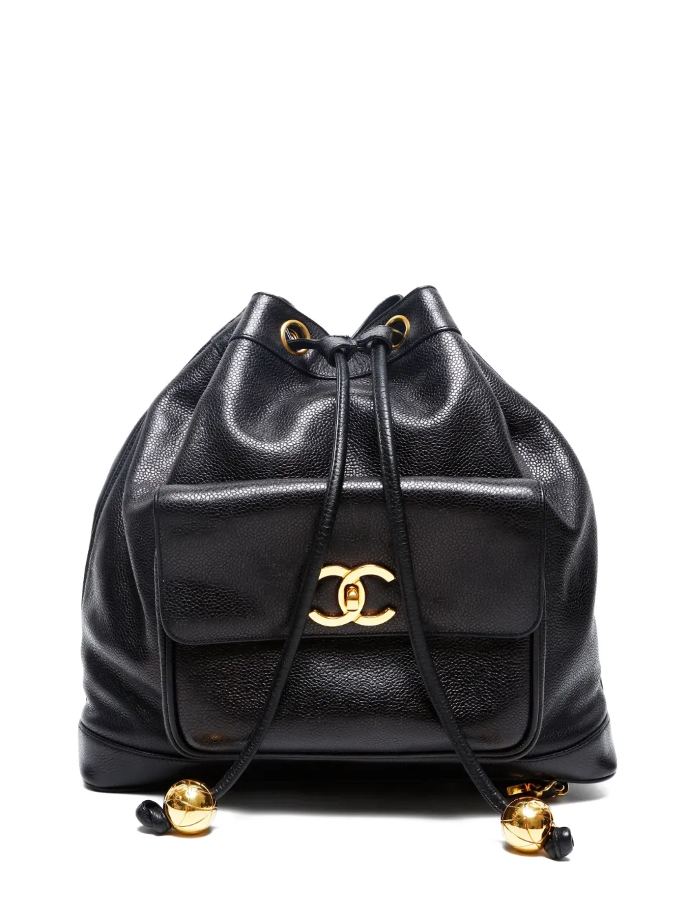 CHANEL Pre-Owned 1991-1994 drawstring leather backpack | Black | Image 1