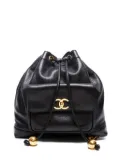 CHANEL Pre-Owned 1991-1994 drawstring leather backpack - Black