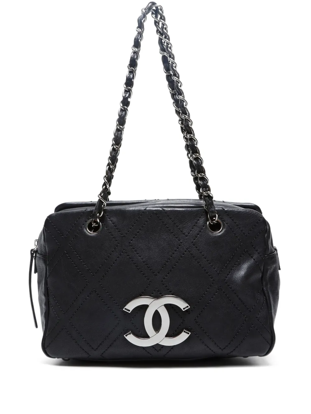 CHANEL Pre-Owned 2006-2008 マトラッセ レザーショルダーバッグ - ブラック CHANEL Pre-Owned 2006-2008 マトラッセ レザーショルダーバッグ - ブラック