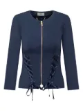 Elisabetta Franchi lace-up zip-front jacket - Blue