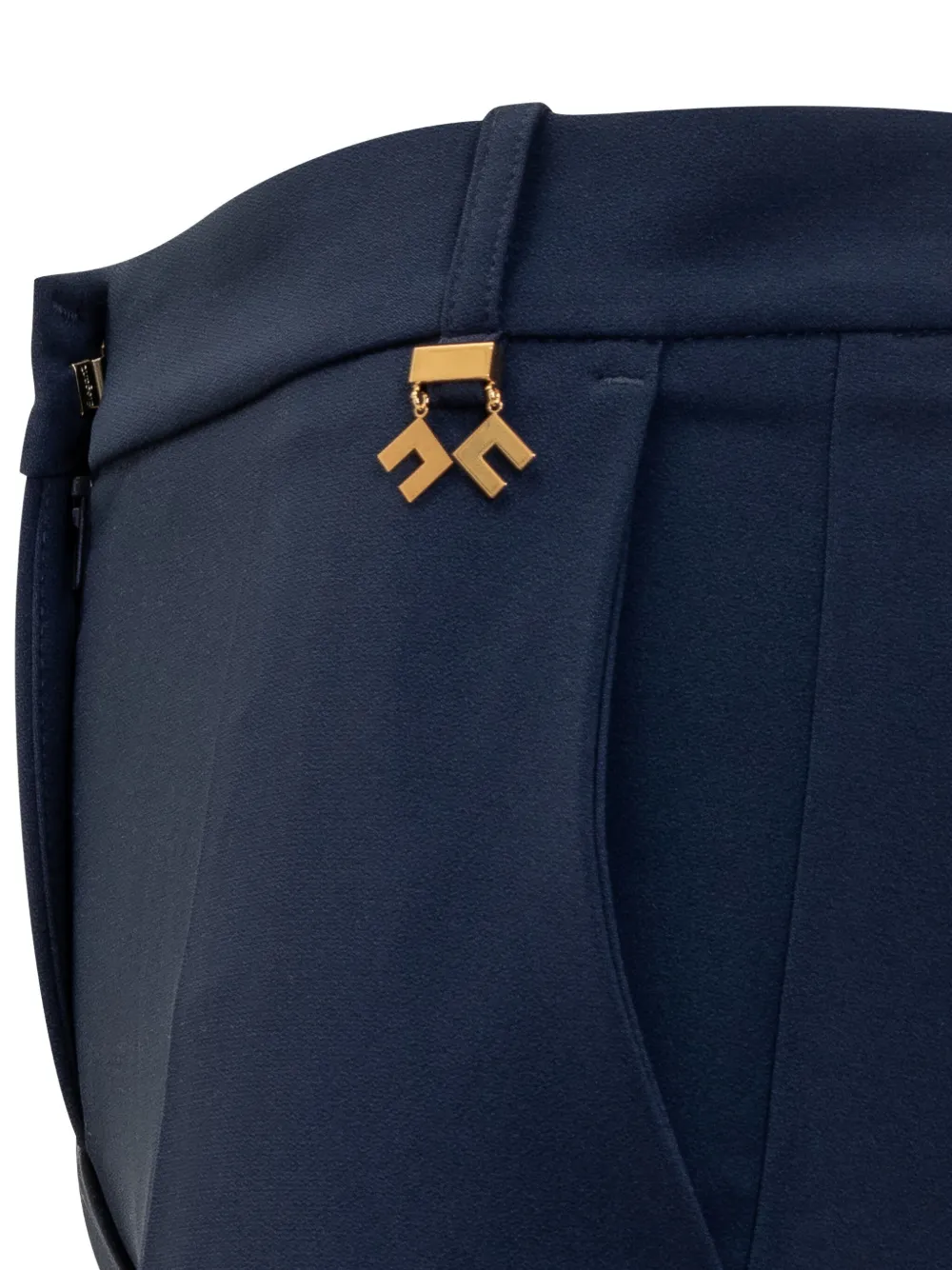 Elisabetta Franchi Broek verfraaid met goud en zak Blauw