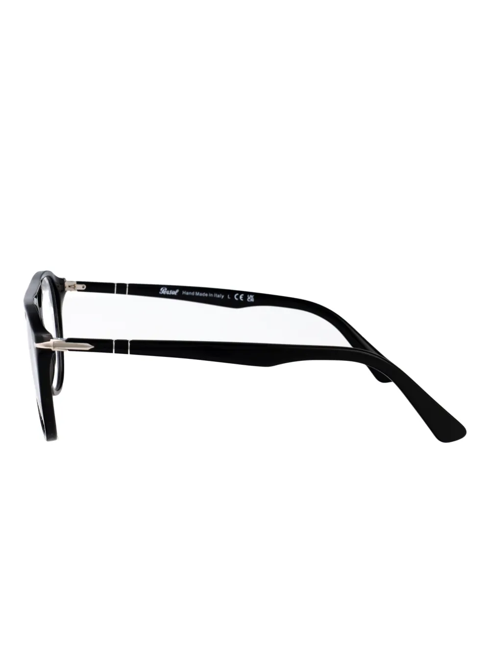 Persol double-bridge round-frame glasses Zwart
