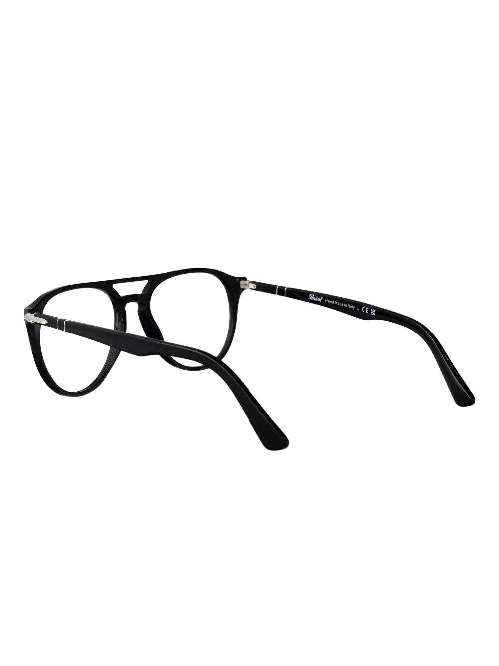 Persol double-bridge round-frame glasses Zwart