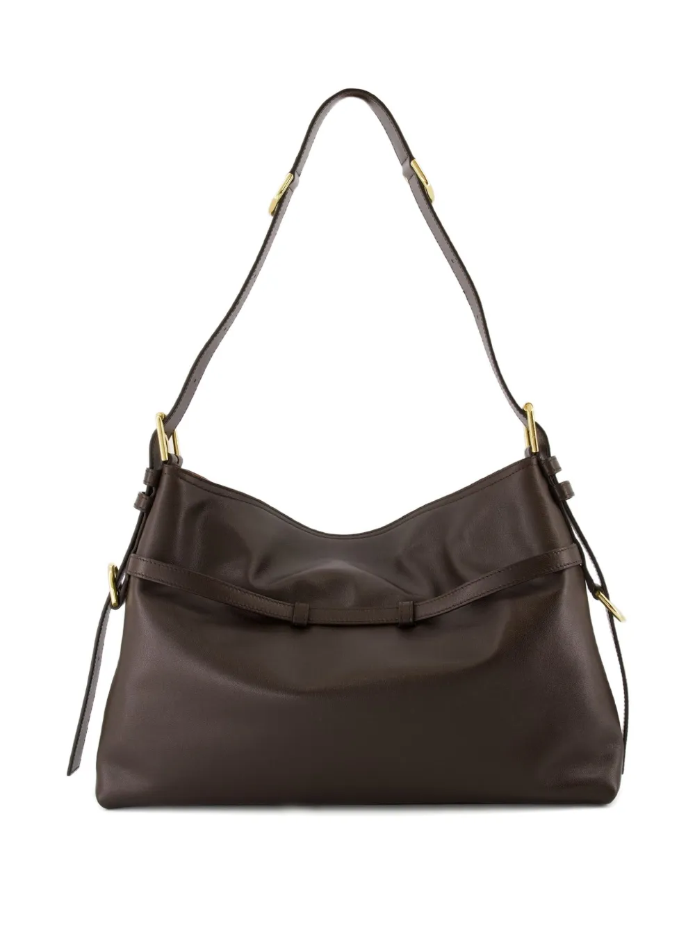 Givenchy Medium Voyou kalfsleren schoudertas met gespsluiting Bruin