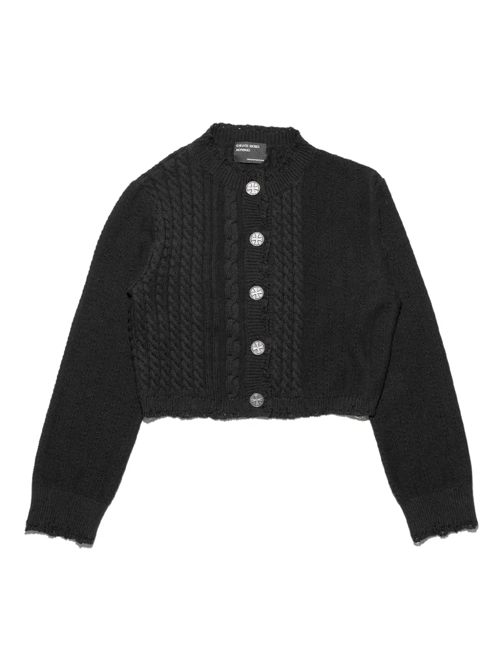 Enfants Riches Déprimés cable-knit buttoned cardigan | Black | Image 1