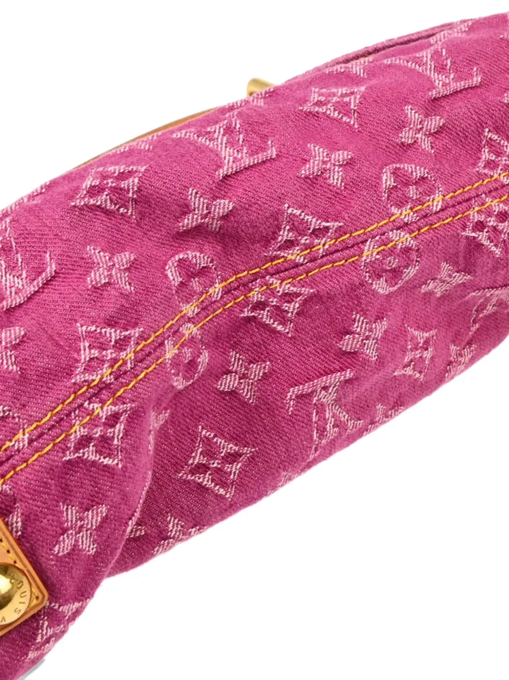 Pre-owned Louis Vuitton 2006 Denim Baggy Pm Shoulder Bag In Pink