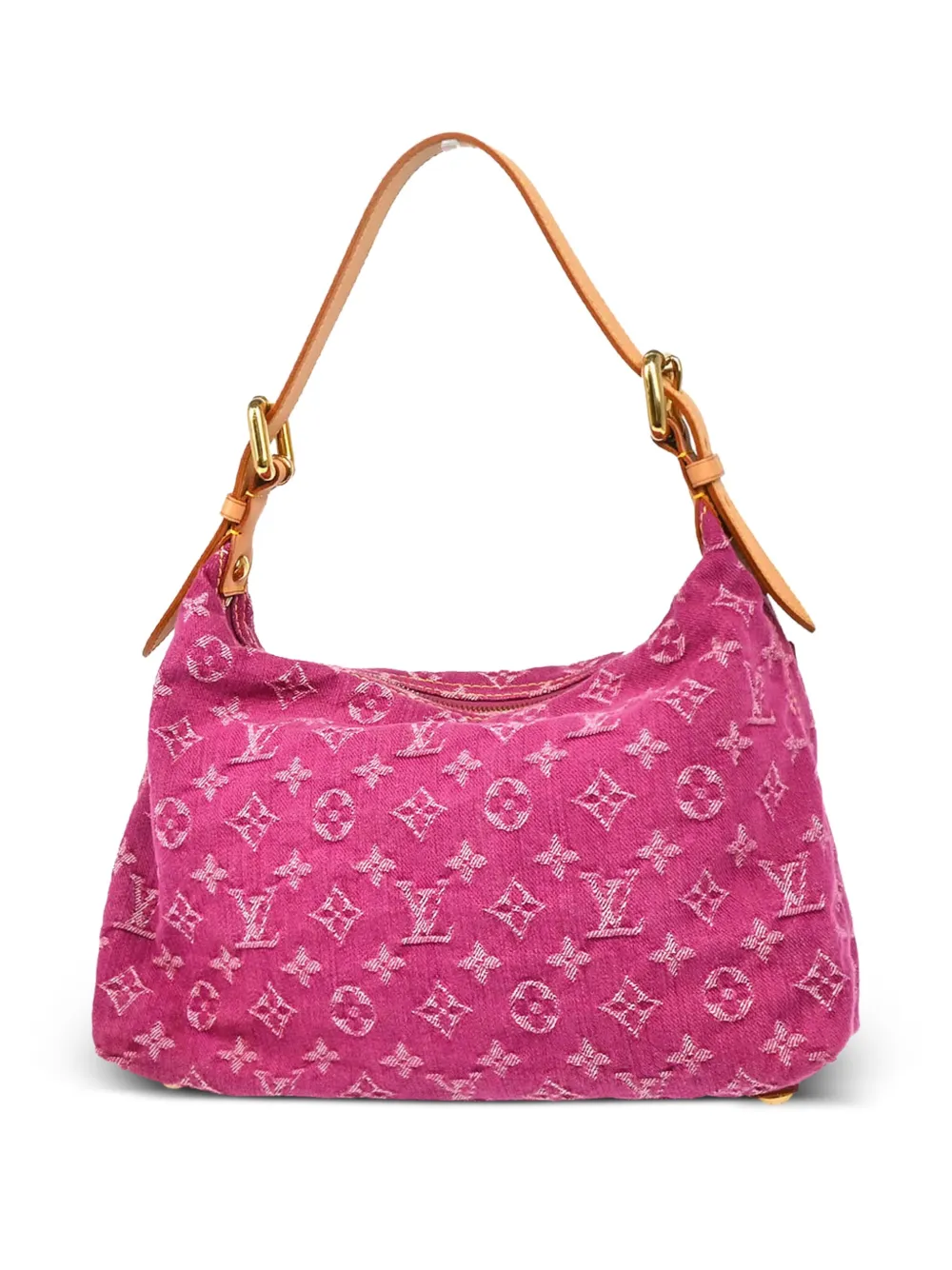 Pre-owned Louis Vuitton 2006 Denim Baggy Pm Shoulder Bag In Pink