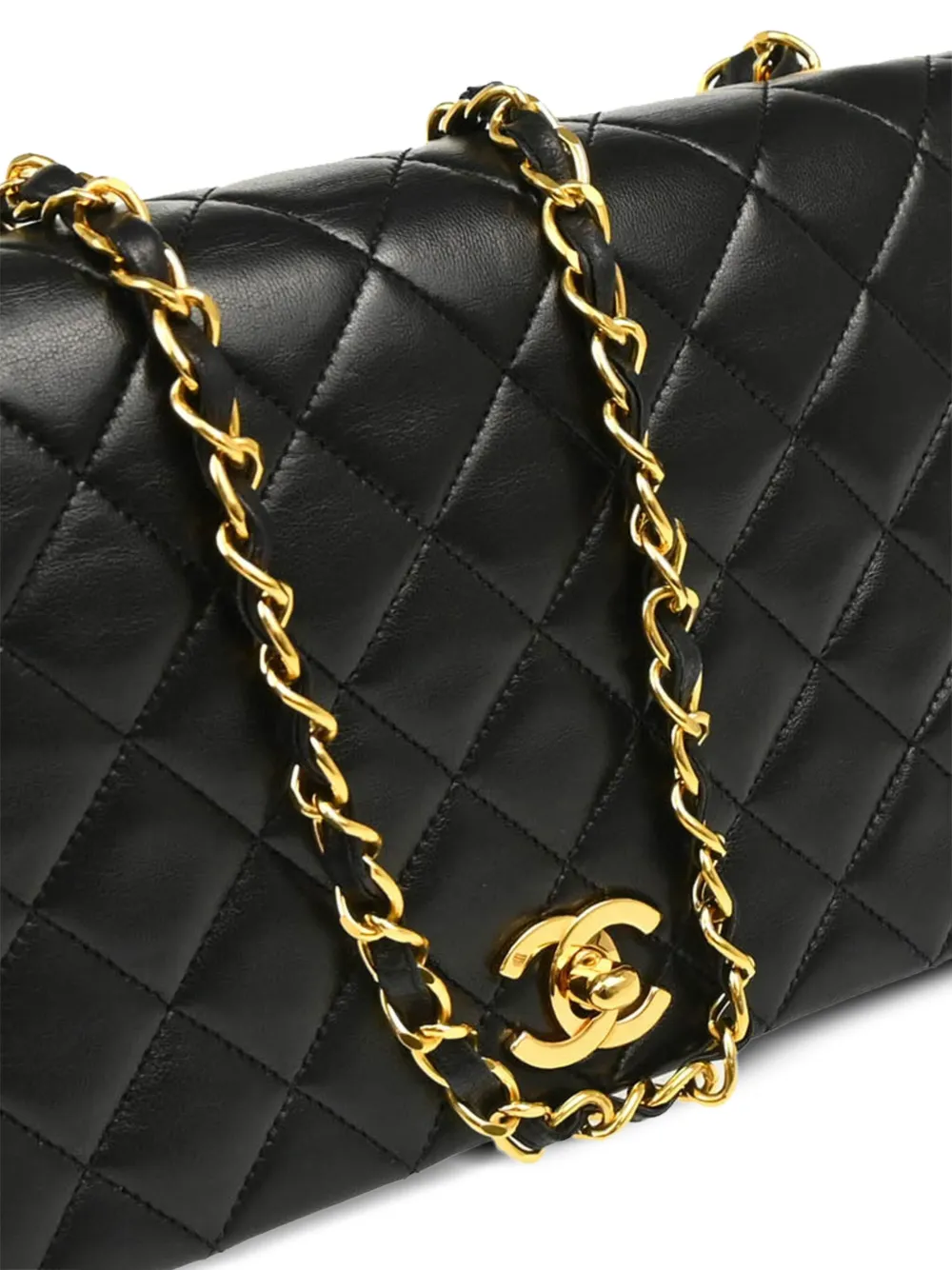 Pre-owned Chanel 1990 Small Turn-lock Handbag In Black