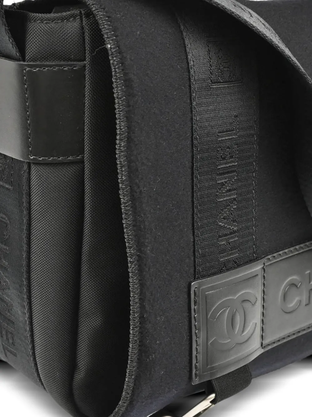 Pre-owned Chanel 2005 Sport Line 2way Handbag In Black