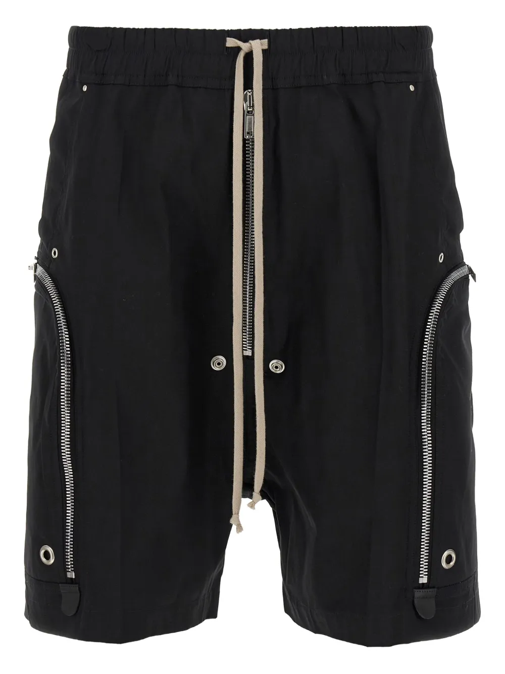 Rick Owens Bauhaus zip-pocket drawstring shorts Zwart