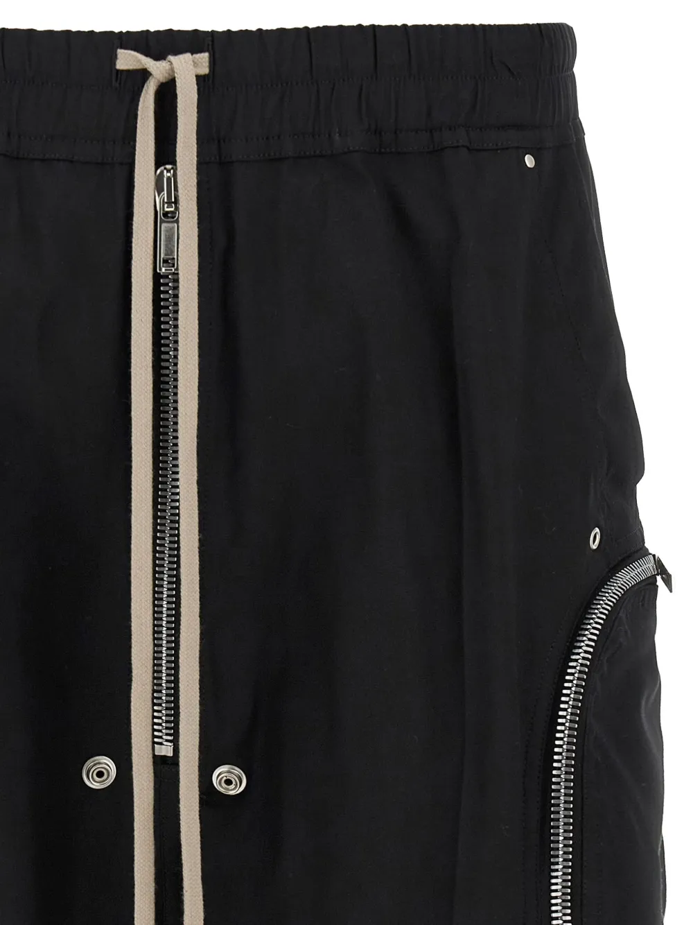 Rick Owens Bauhaus zip-pocket drawstring shorts Zwart