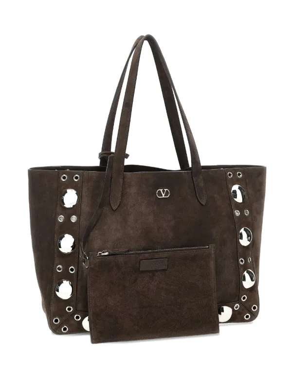 トートバッグ Valentino Garavani Medium Nellcote Tote in Dark Brown Suede 31038175_60050982_600.jpg
