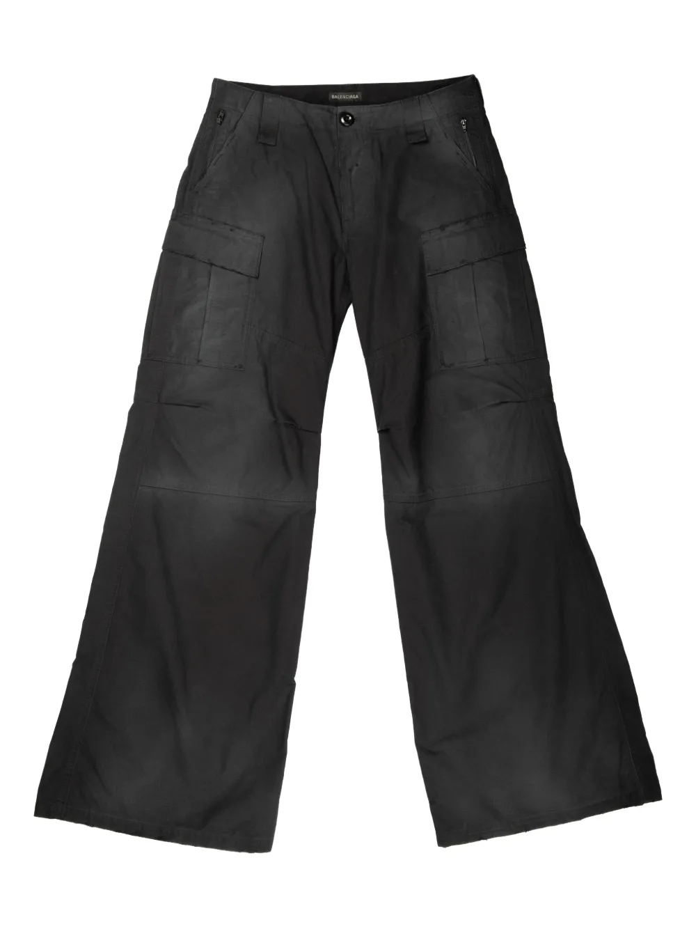 Balenciaga Cargo straight broek met franje Zwart