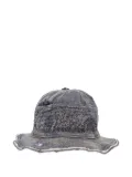 KAPITAL frayed-details bucket hat - Blue