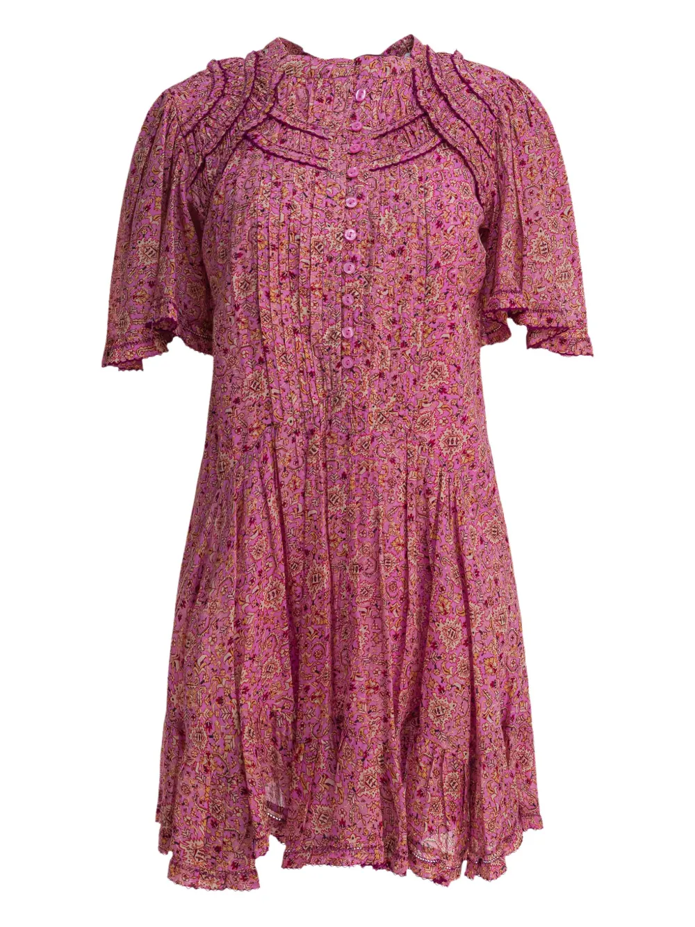 MARANT ÉTOILE Celyana pleated floral-print mini dress