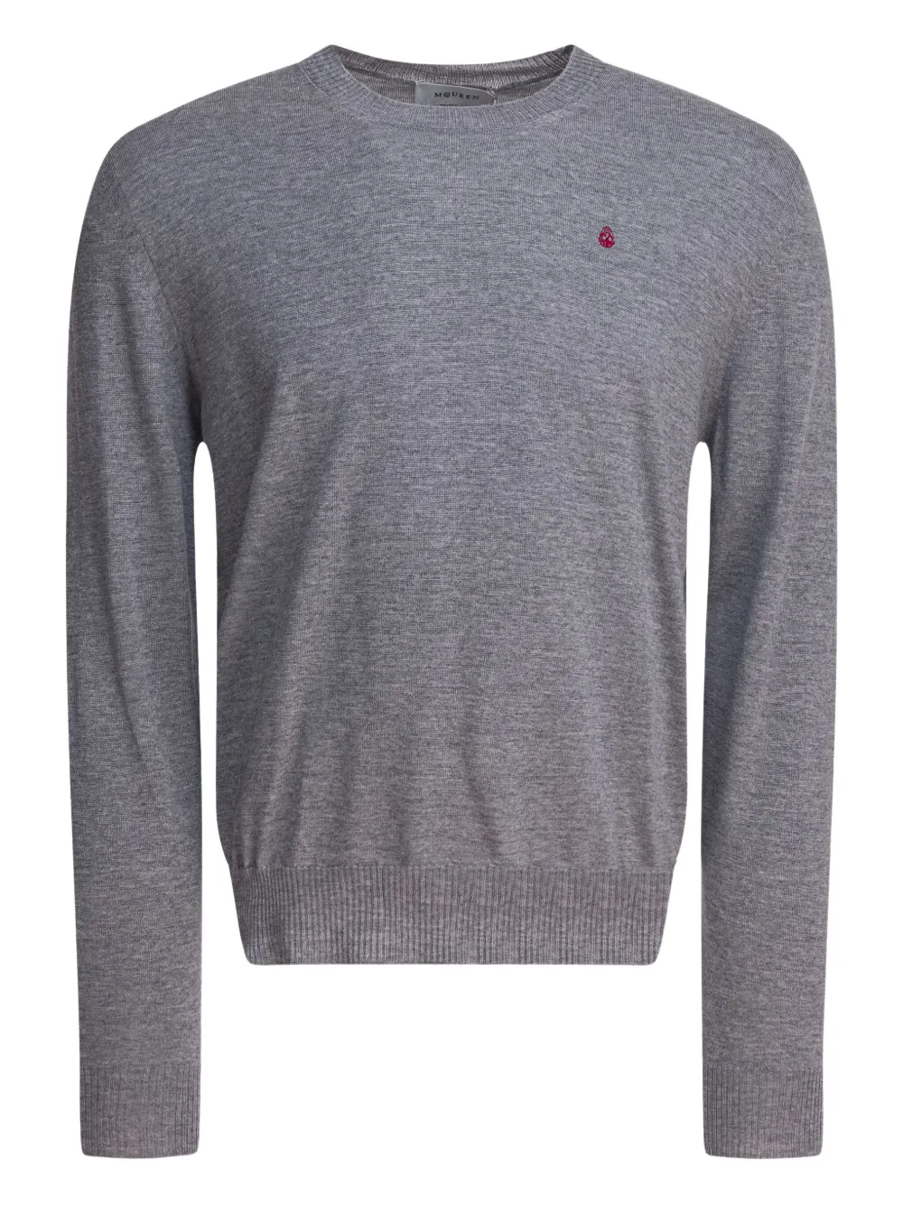 Alexander McQueen inverted-skull wool sweater Grijs
