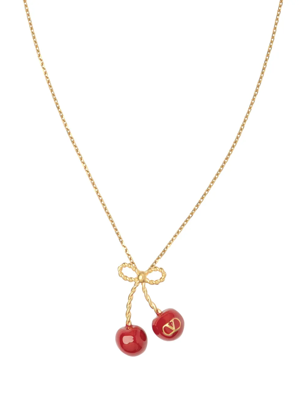 Valentino Garavani cherry bow necklace - Goud