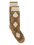 Burberry check knight socks - Brown
