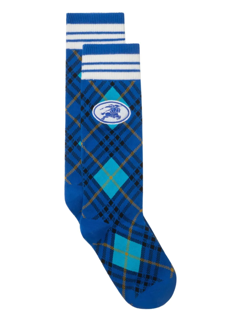 Burberry check knight socks Blauw