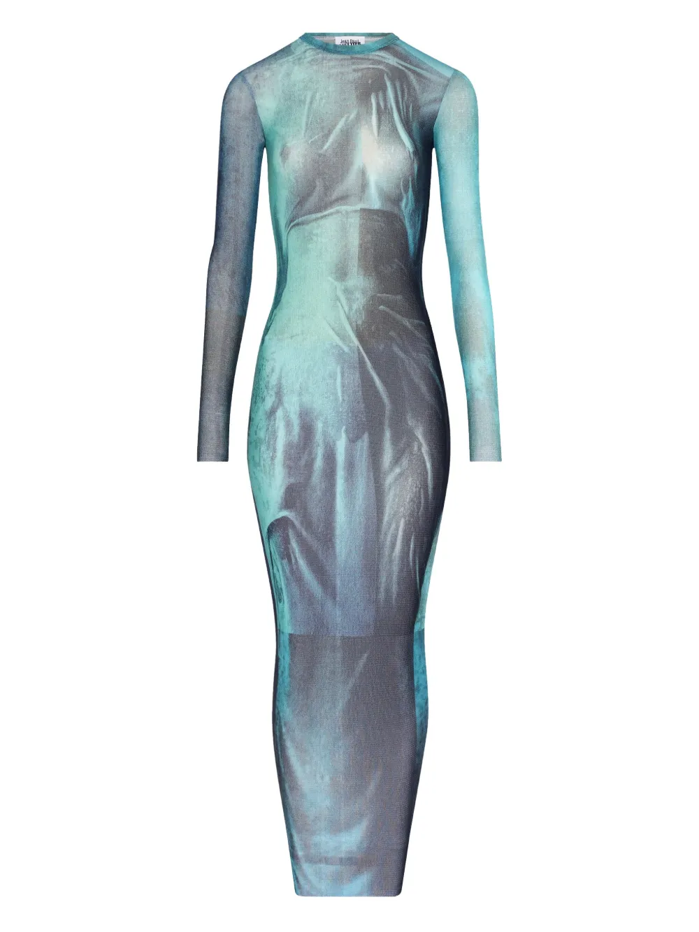 Jean Paul Gaultier Water-print maxi dress Blauw