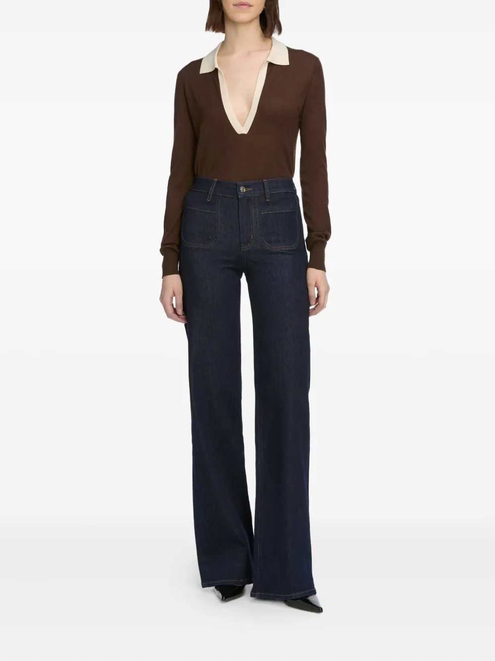 Frame Le Slim Palazzo Pocket Jeans In Blue