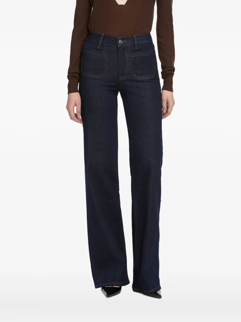 Frame Le Slim Palazzo Pocket Jeans In Blue