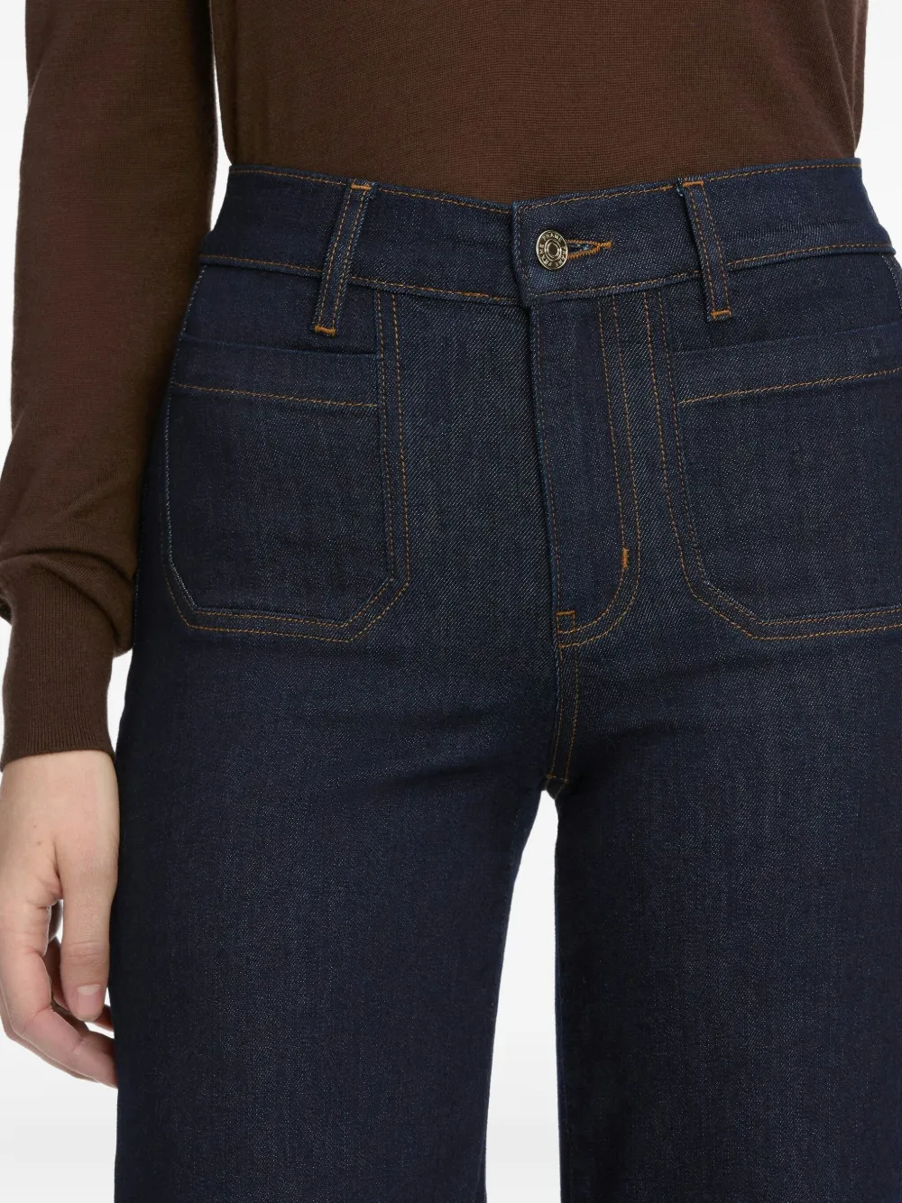 Frame Le Slim Palazzo Pocket Jeans In Blue