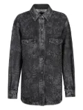 Golden Goose flower-print denim shirt - Black