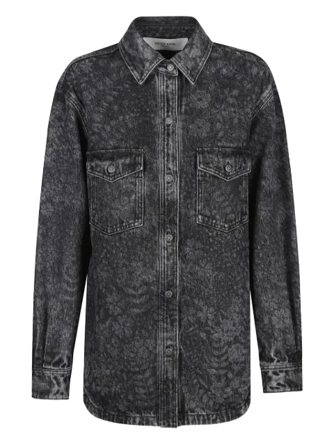 Golden Goose flower-print denim shirt