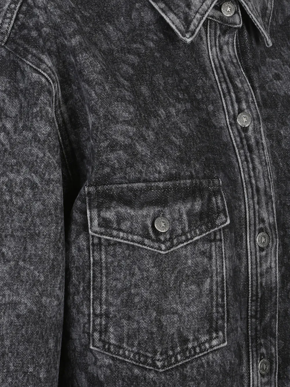 Golden Goose Denim blouse met bloemenprint Zwart