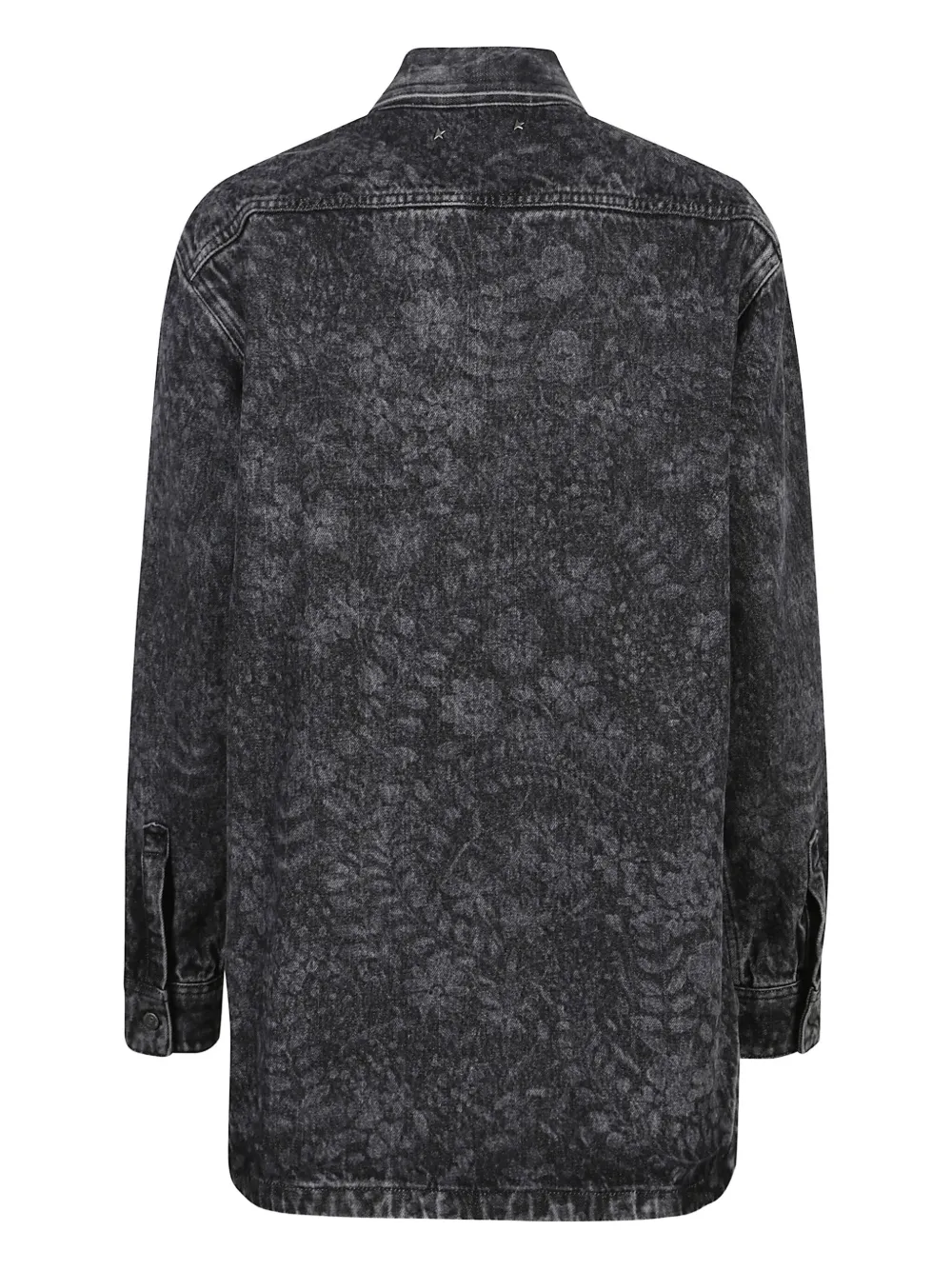 Golden Goose flower-print denim shirt - Zwart
