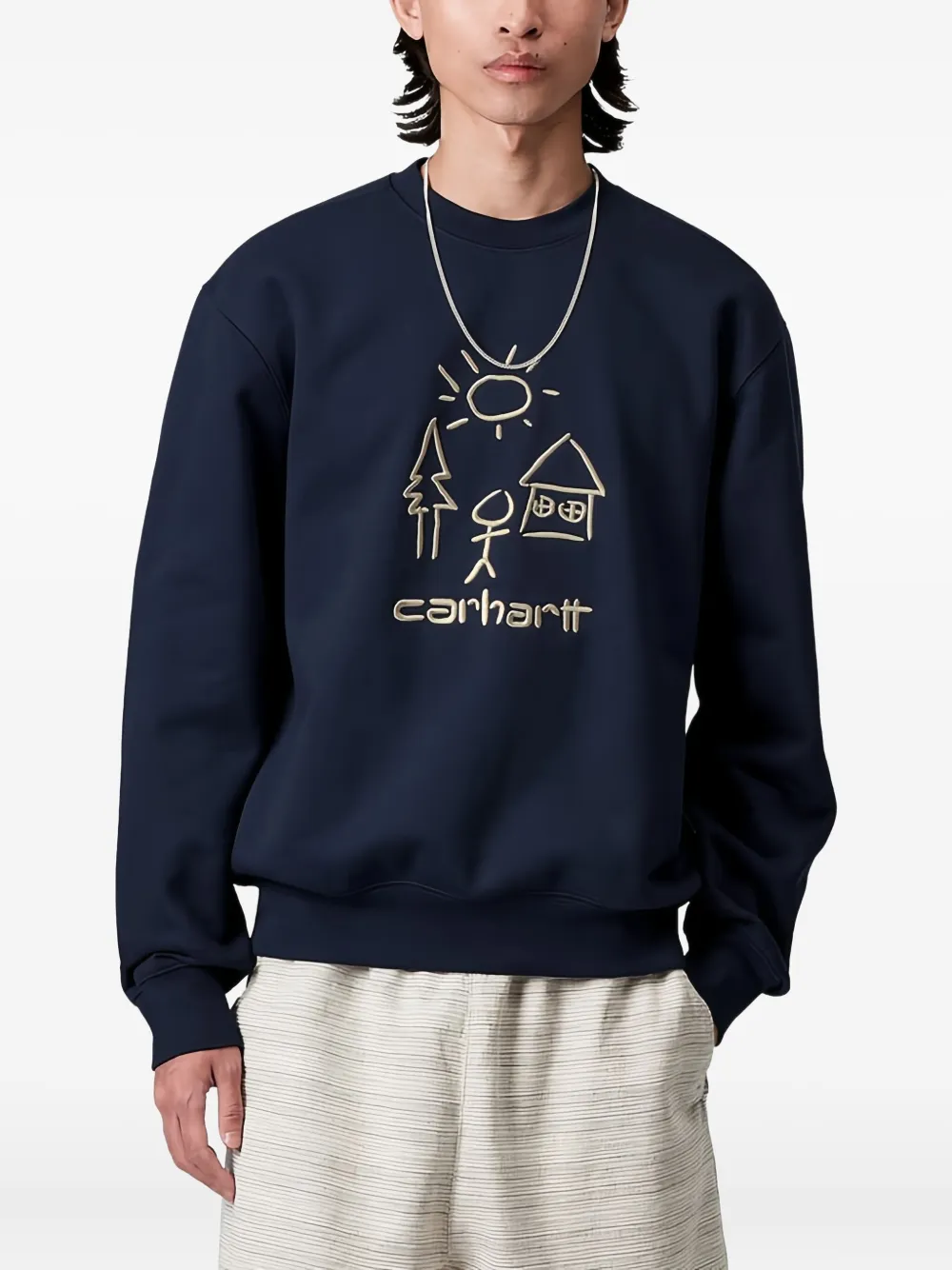 Carhartt WIP embroidered crew-neck sweatshirt - Blu