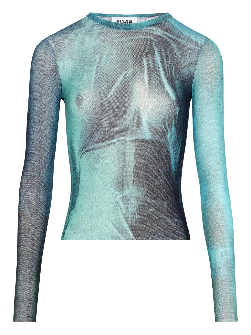 Jean Paul Gaultier T-shirt met waterprint en lange mouwen Blauw