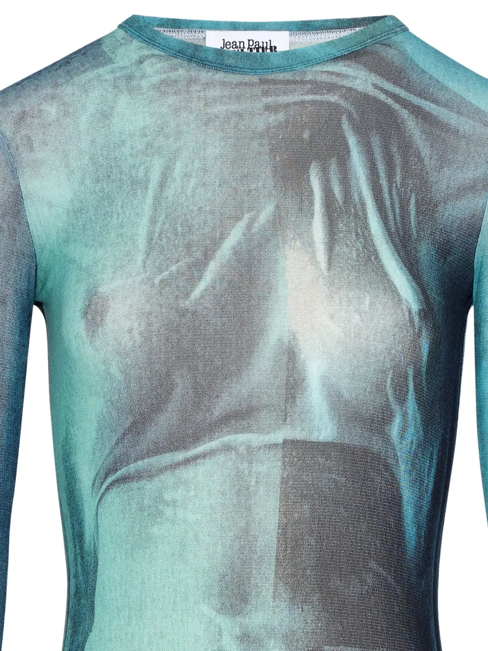 Jean Paul Gaultier T-shirt met waterprint en lange mouwen Blauw