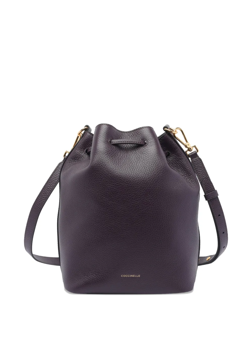 Coccinelle bucket bag drawstring closure Paars
