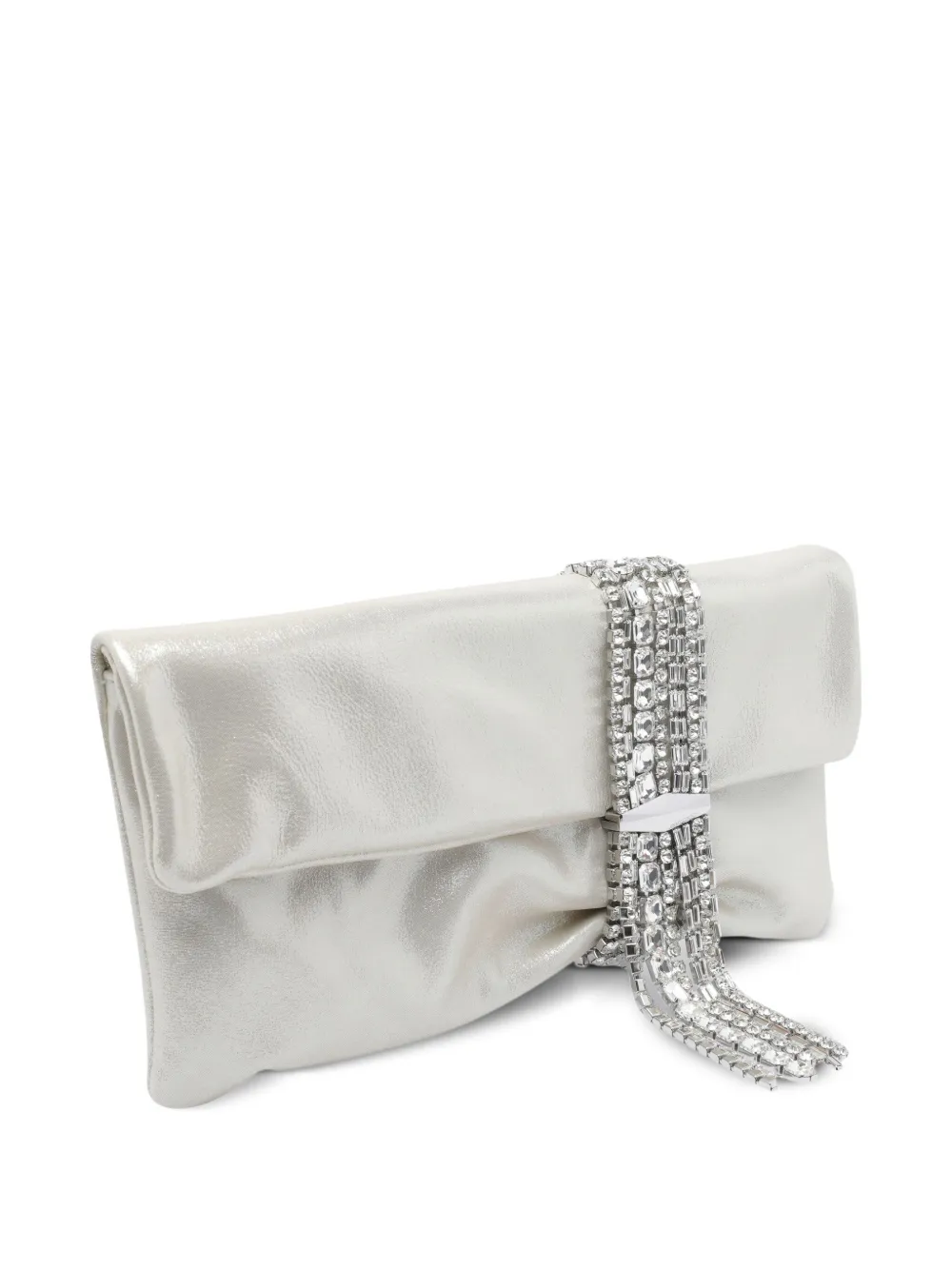 Jimmy Choo Zandra medium clutch verfraaid met kristallen Beige