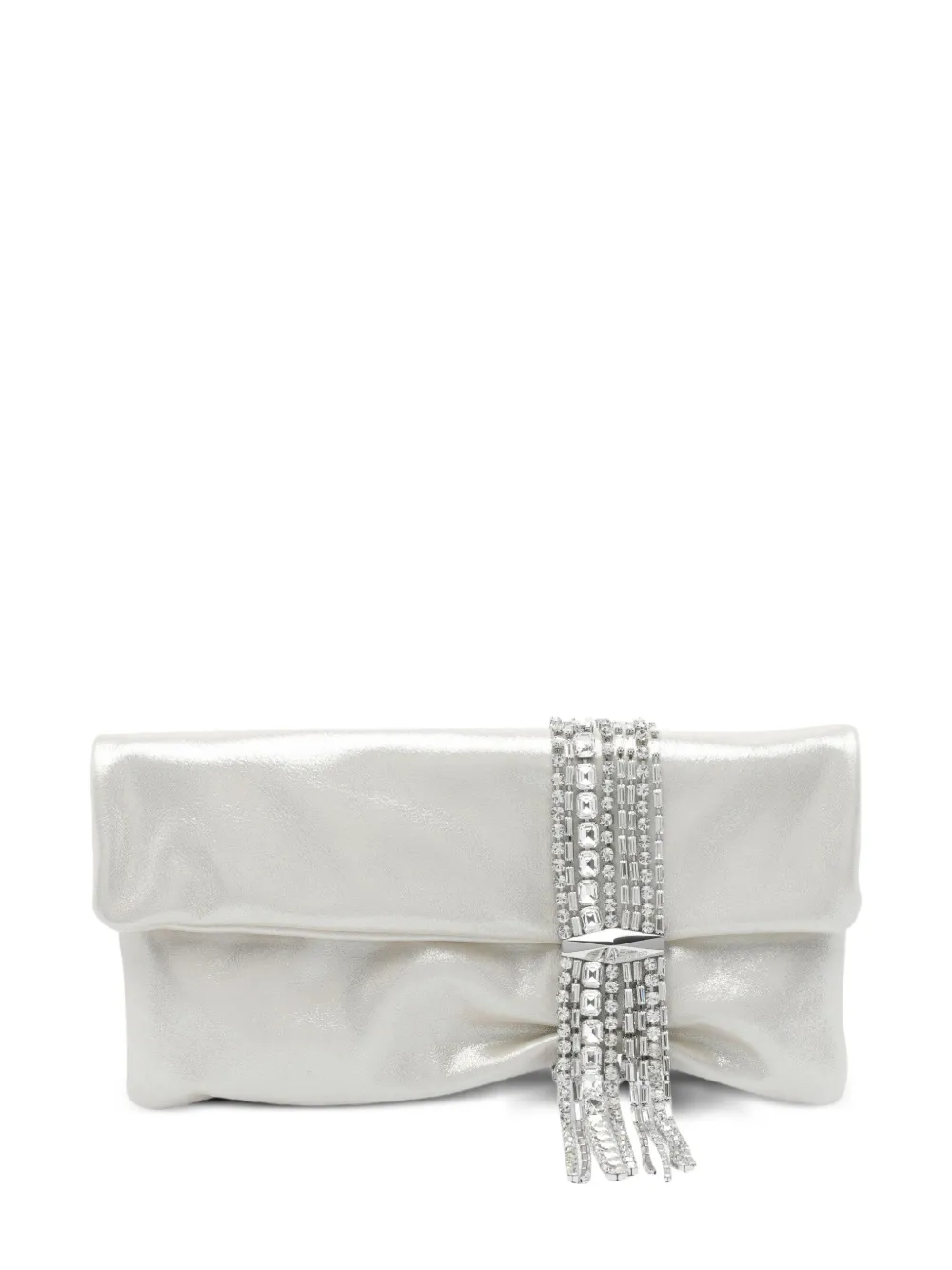 Jimmy Choo medium Zandra crystal-embellished clutch bag Beige